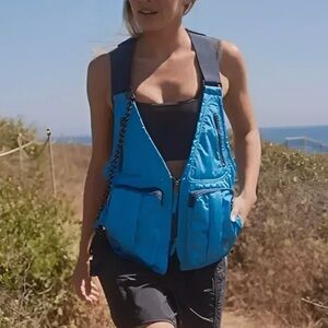 NWT Free People Outdoor Pursuits Utility Vest in blue